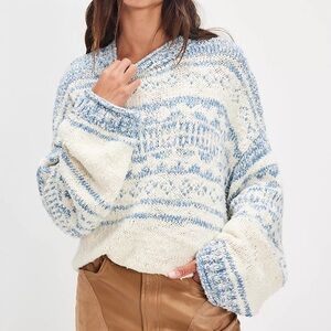 FREE PEOPLE Dani Pattern Sweater L